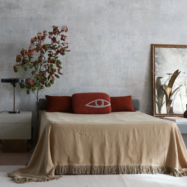 once milano bed cover with extra long fringe