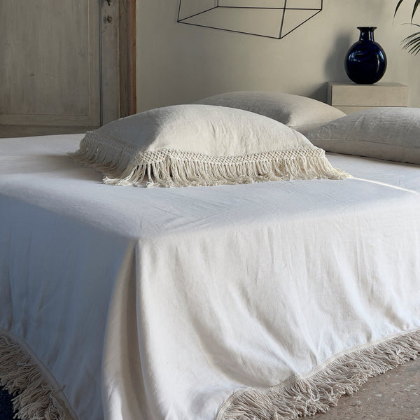 once milano cushion case with extra long fringe