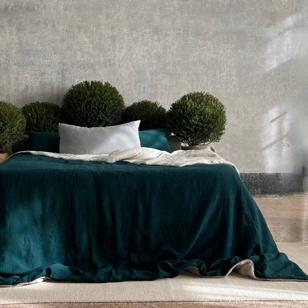 once milano linen blanket with piping - EU sizes