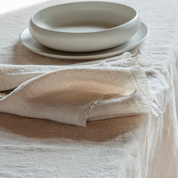 once milano napkin with fringing set of 4