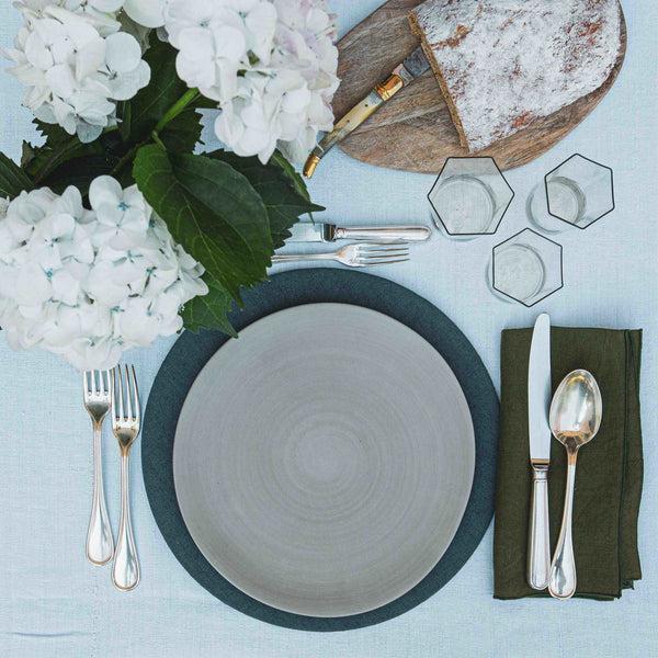 once milano round placemat cover in linen set of 2