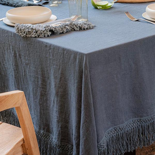 Once Milano Tablecloth With Extra Long Fringe