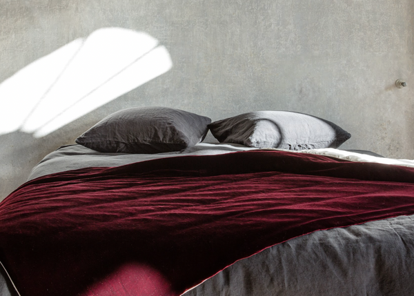 Once Milano Velvet And Natural Linen Blanket