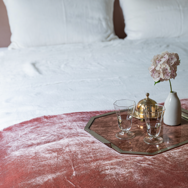 Once Milano Velvet And Natural Linen Blanket