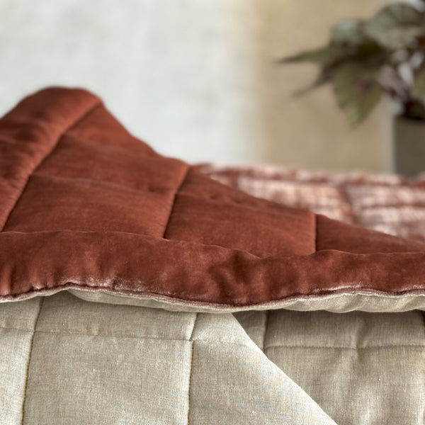 once Milano Velvet Quilt With Box Stitch