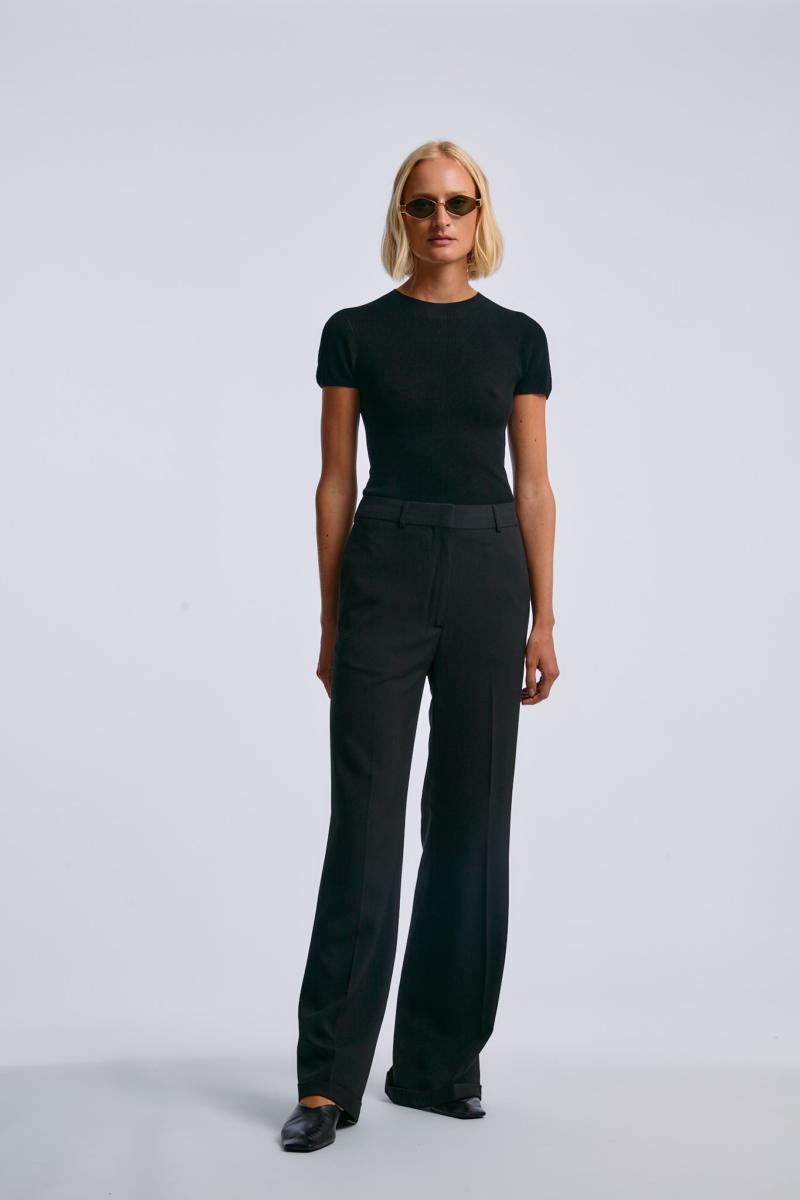 one & other AMANDA KNITTED TOP BLACK