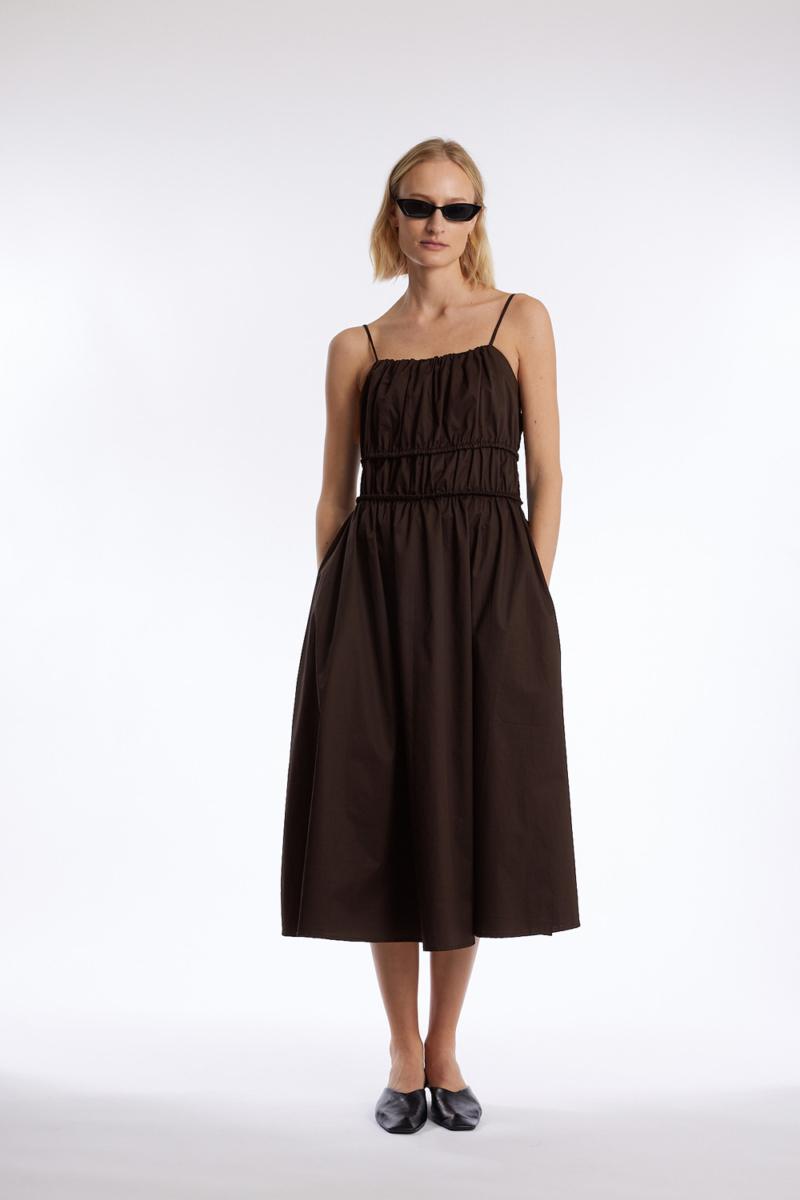 One & Other EDMA DRESS CHOCOLATE