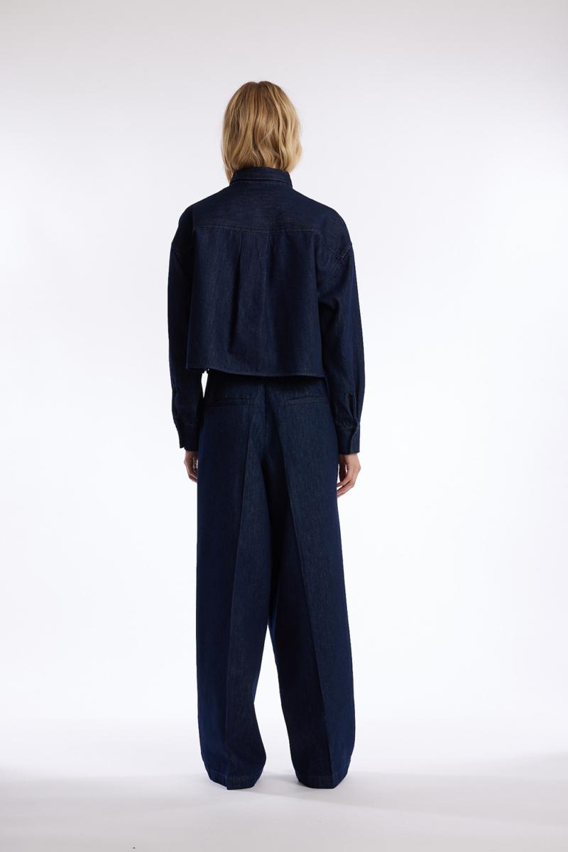 One & Other FINLEY DENIM SHIRT DARK BLUE DENIM