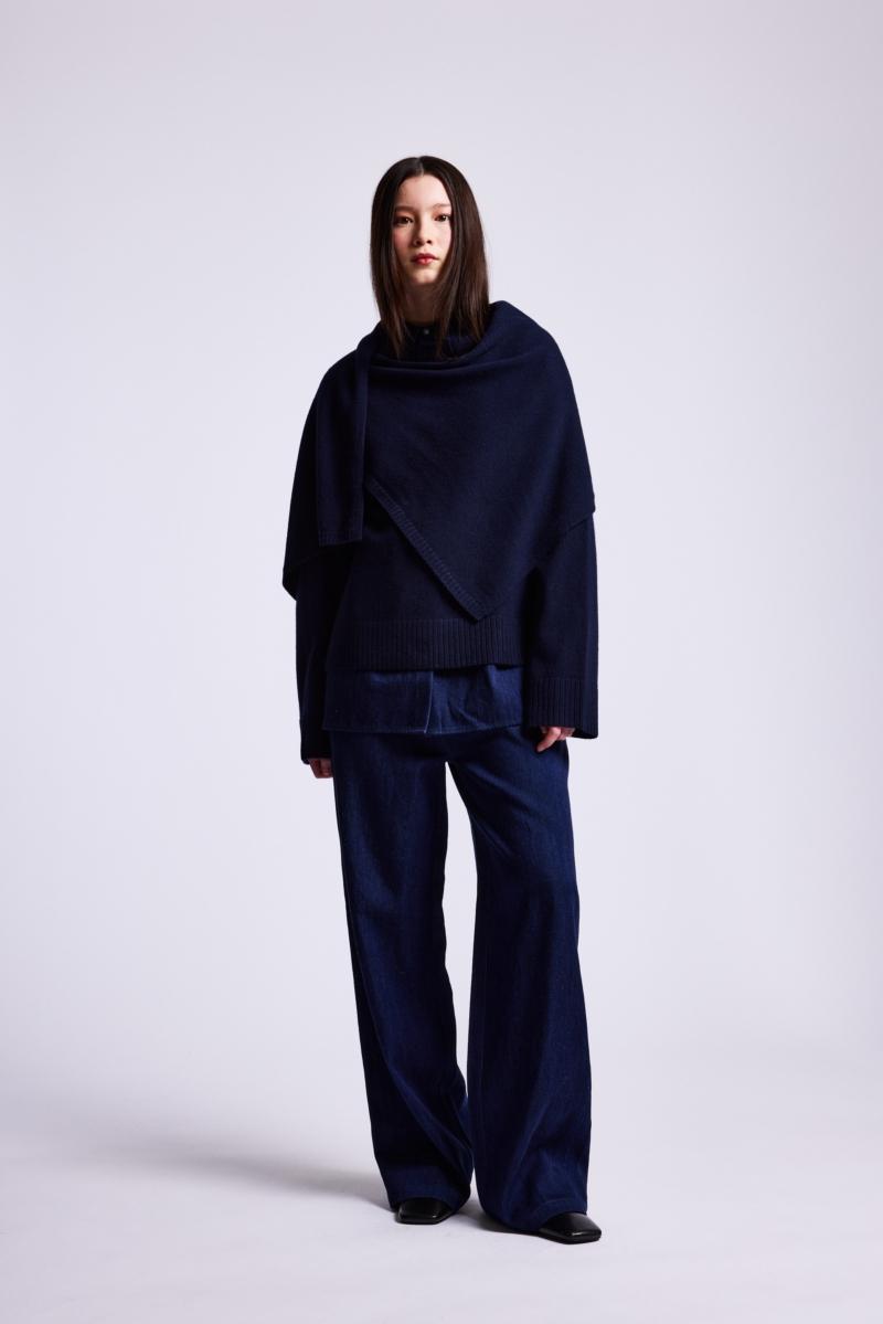 One & Other HALE SWEATER NAVY BLUE