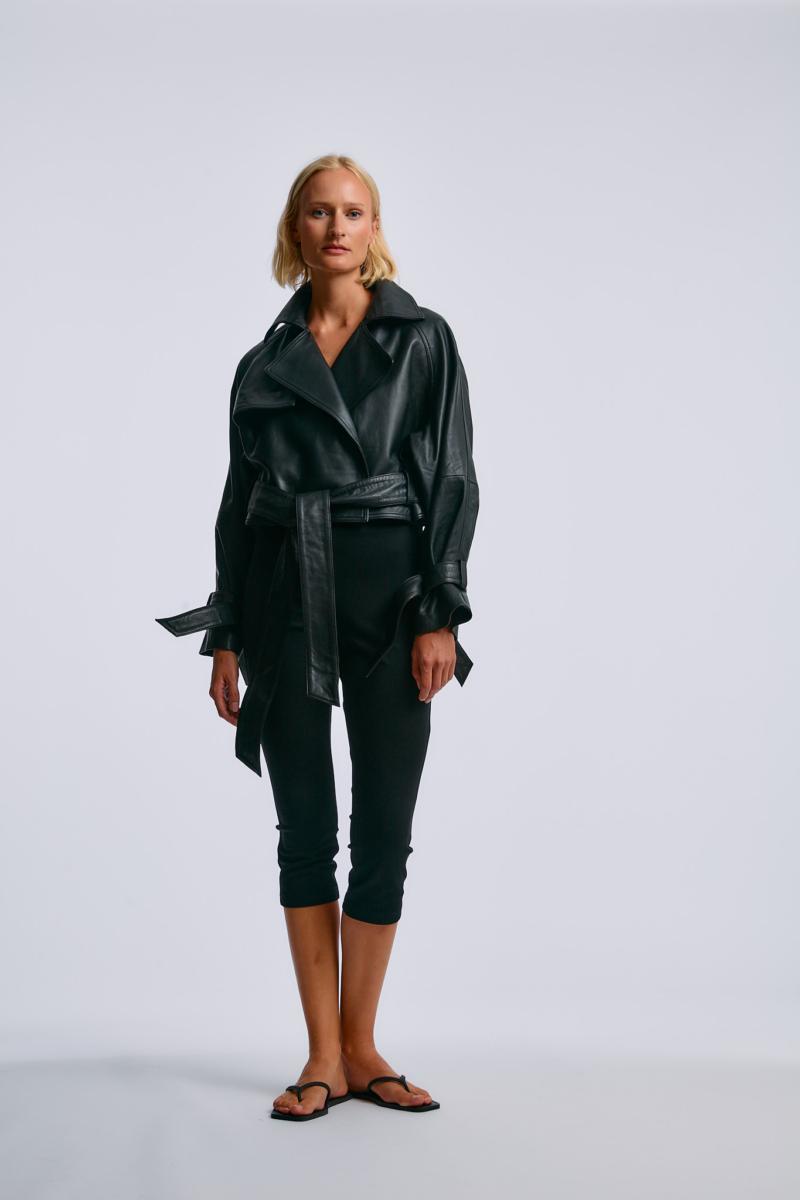 One & Other HALEN LEATHER JACKET BLACK