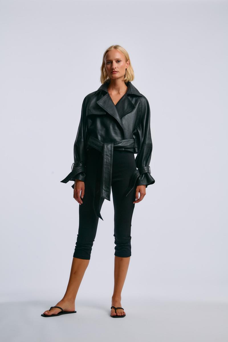 One & Other HALEN LEATHER JACKET BLACK