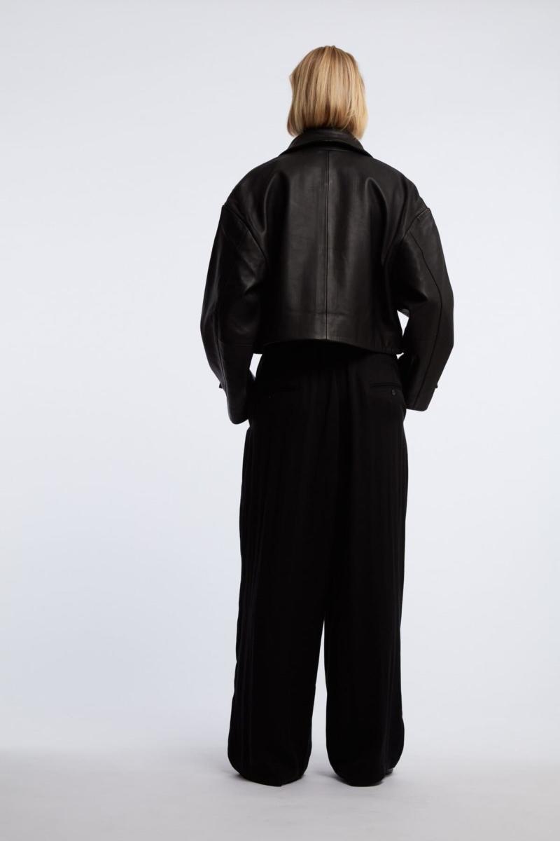 One & Other IBEN LEATHER JACKET DARK BROWN