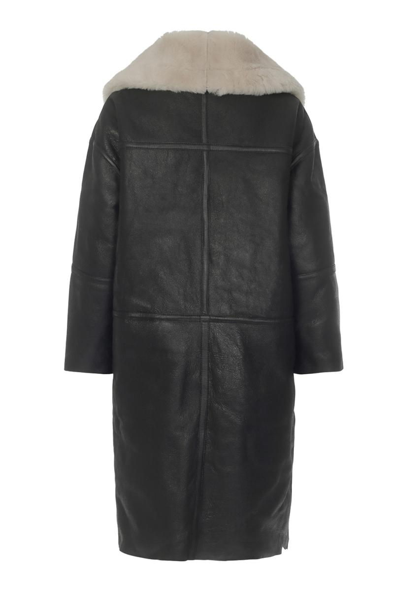 One & Other LOLLO SHEARLING COAT BLACK