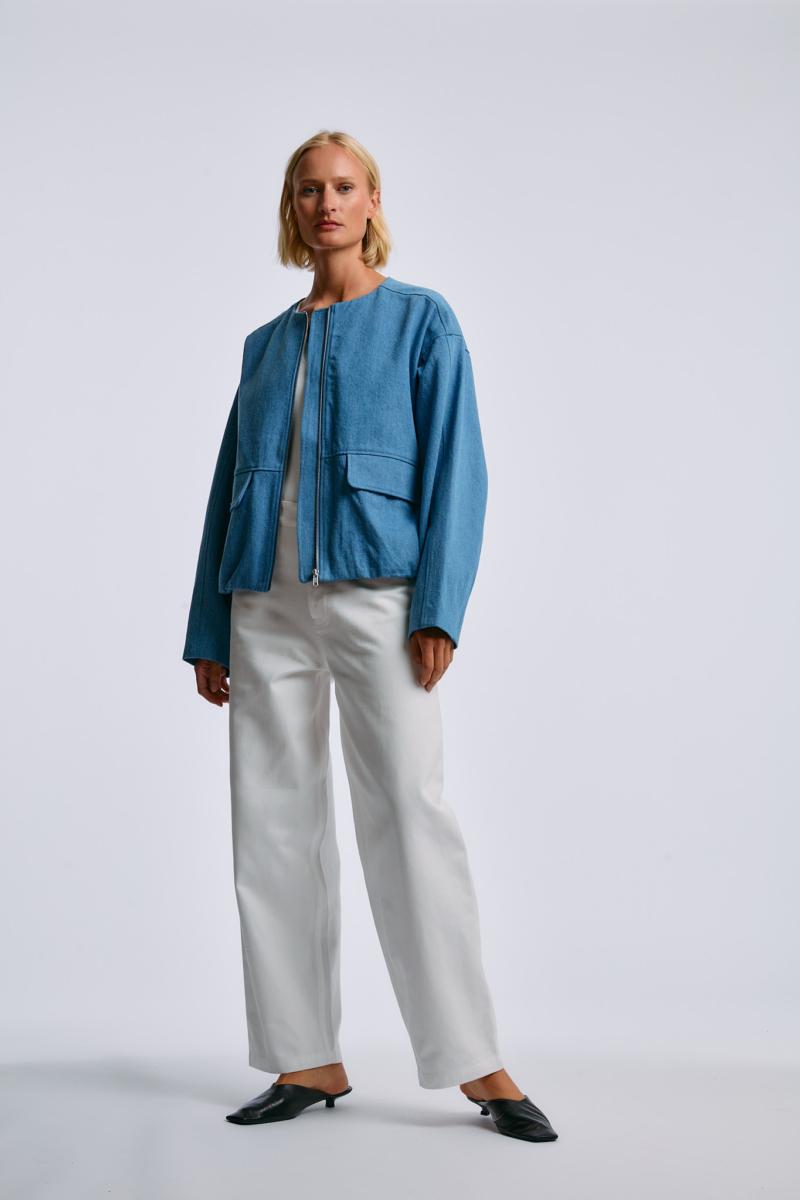 One & Other LYNELL JACKET MID BLUE DENIM