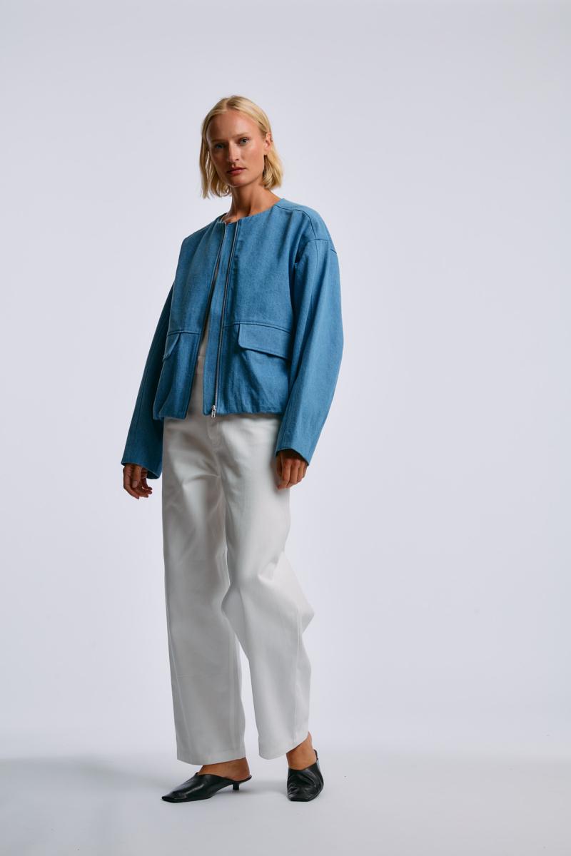 One & Other LYNELL JACKET MID BLUE DENIM