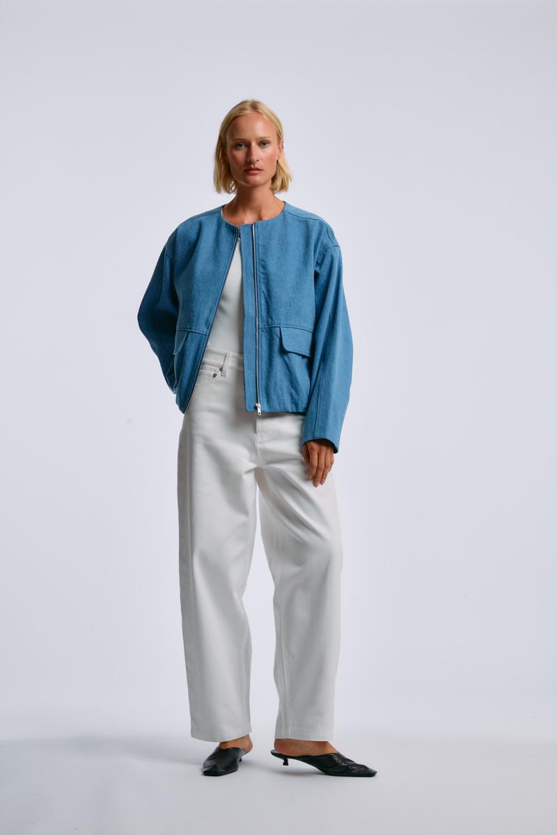 One & Other LYNELL JACKET MID BLUE DENIM