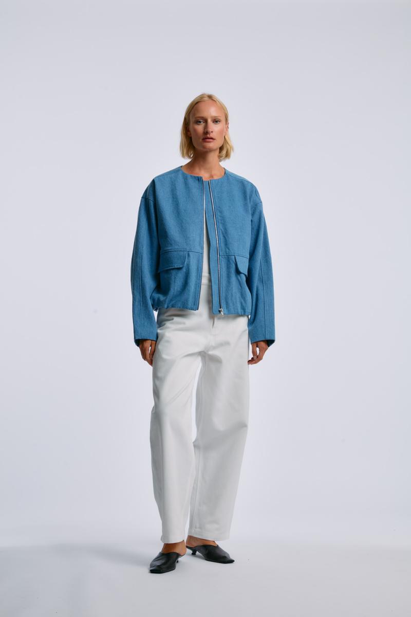 one & other LYNELL JACKET MID BLUE DENIM