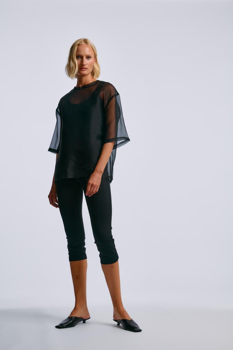 One & Other MARTHE SILK TOP BLACK