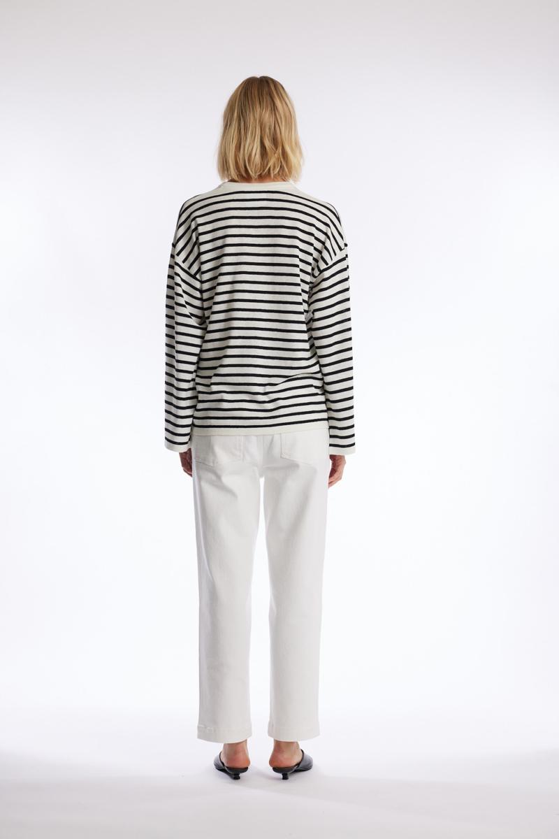 One & Other NELIA STRIPE SWEATER OFFWHITE