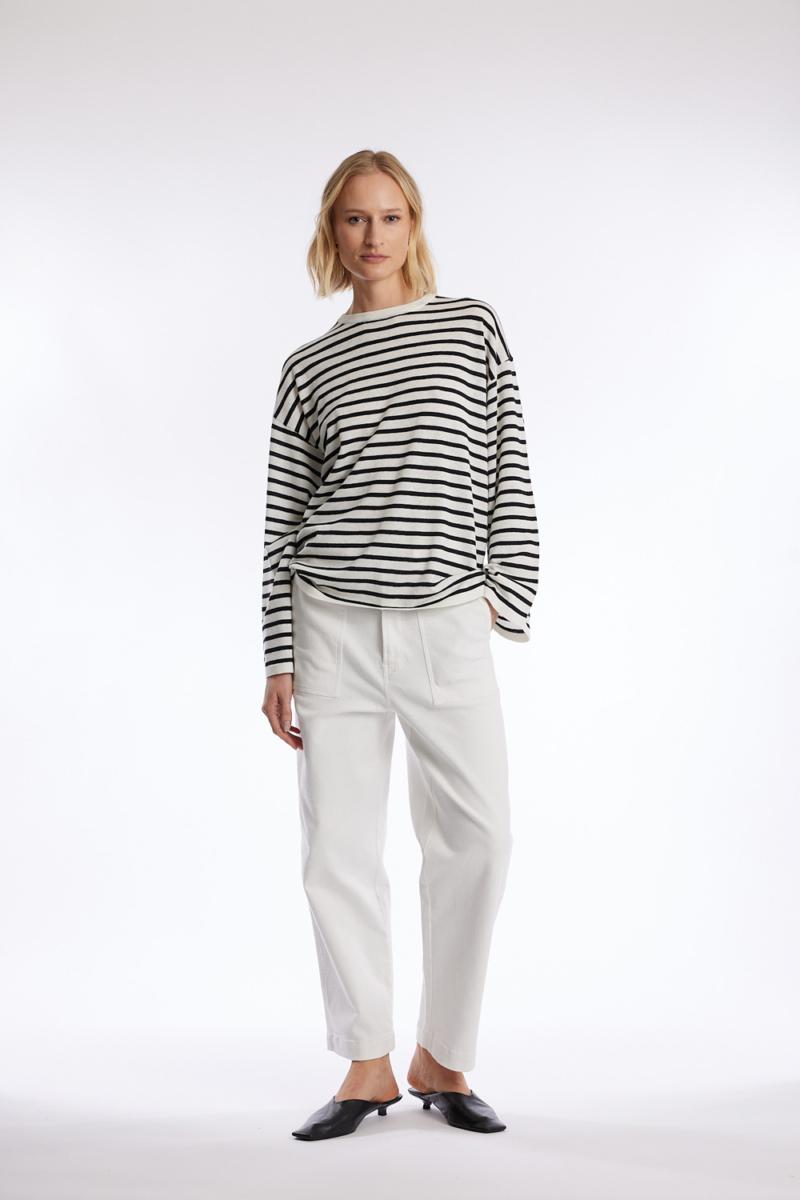one & other NELIA STRIPE SWEATER OFFWHITE