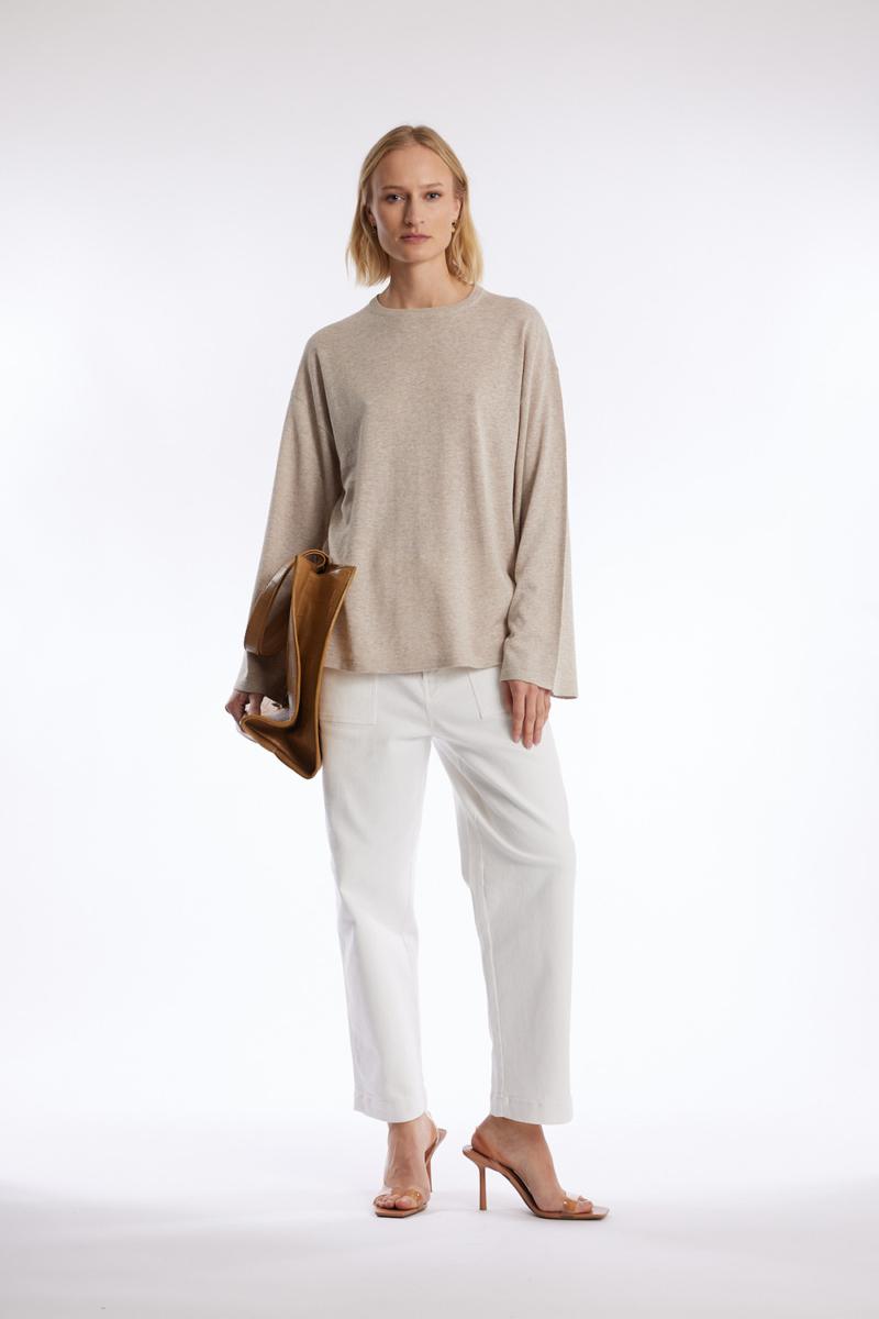 One & Other NELIA SWEATER LT BEIGE MELANGE