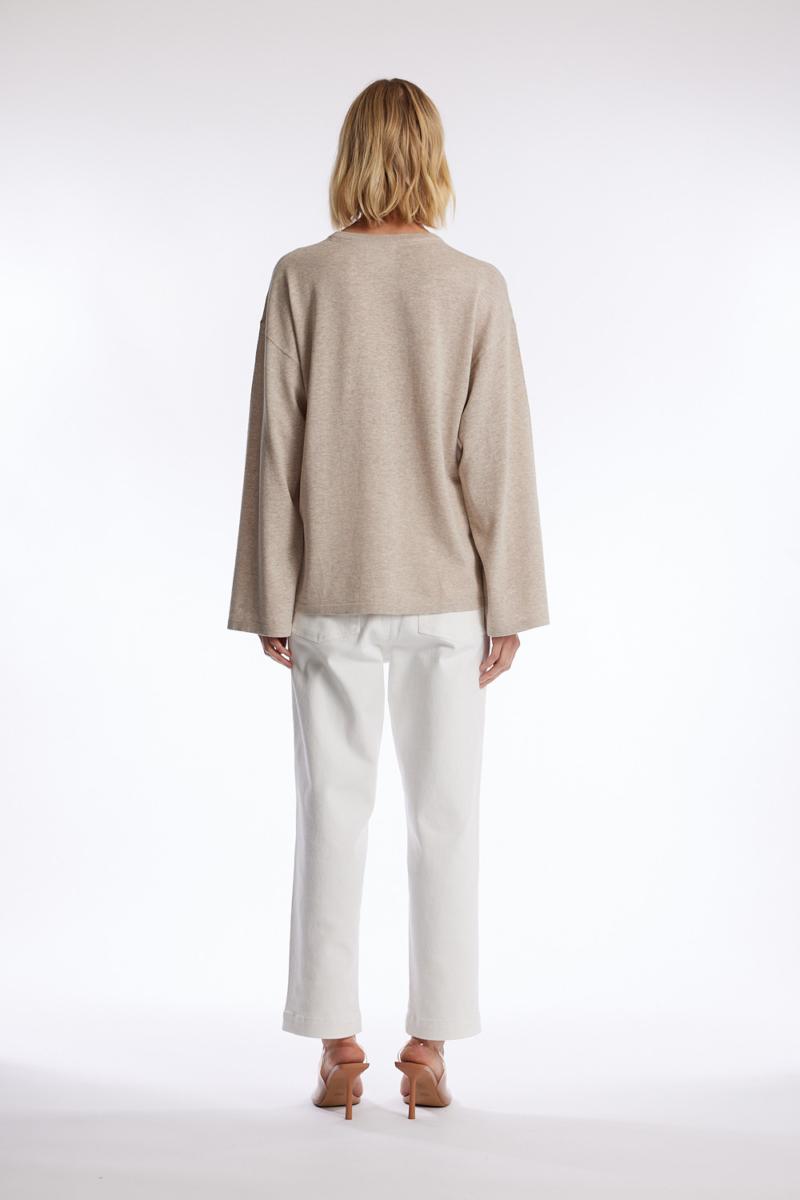 One & Other NELIA SWEATER LT BEIGE MELANGE