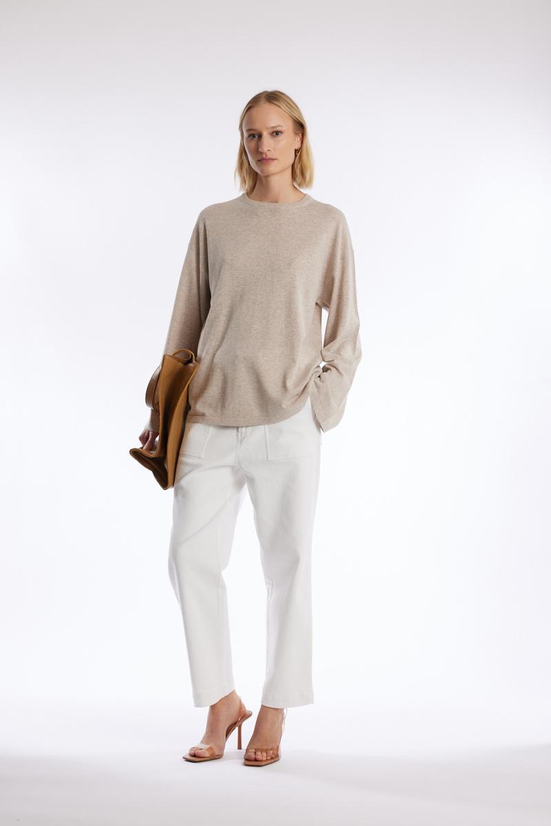 One & Other NELIA SWEATER LT BEIGE MELANGE