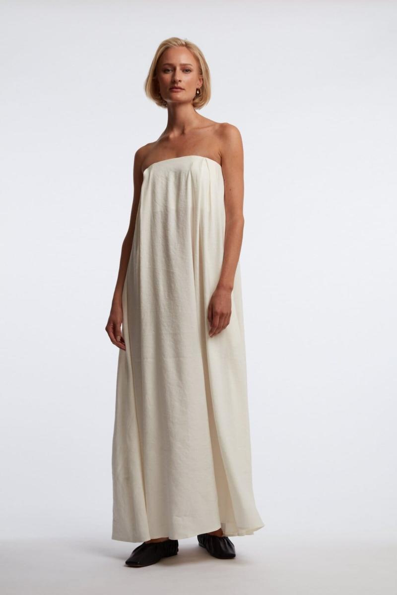 One & Other NUR BANDEAU DRESS OFFWHITE