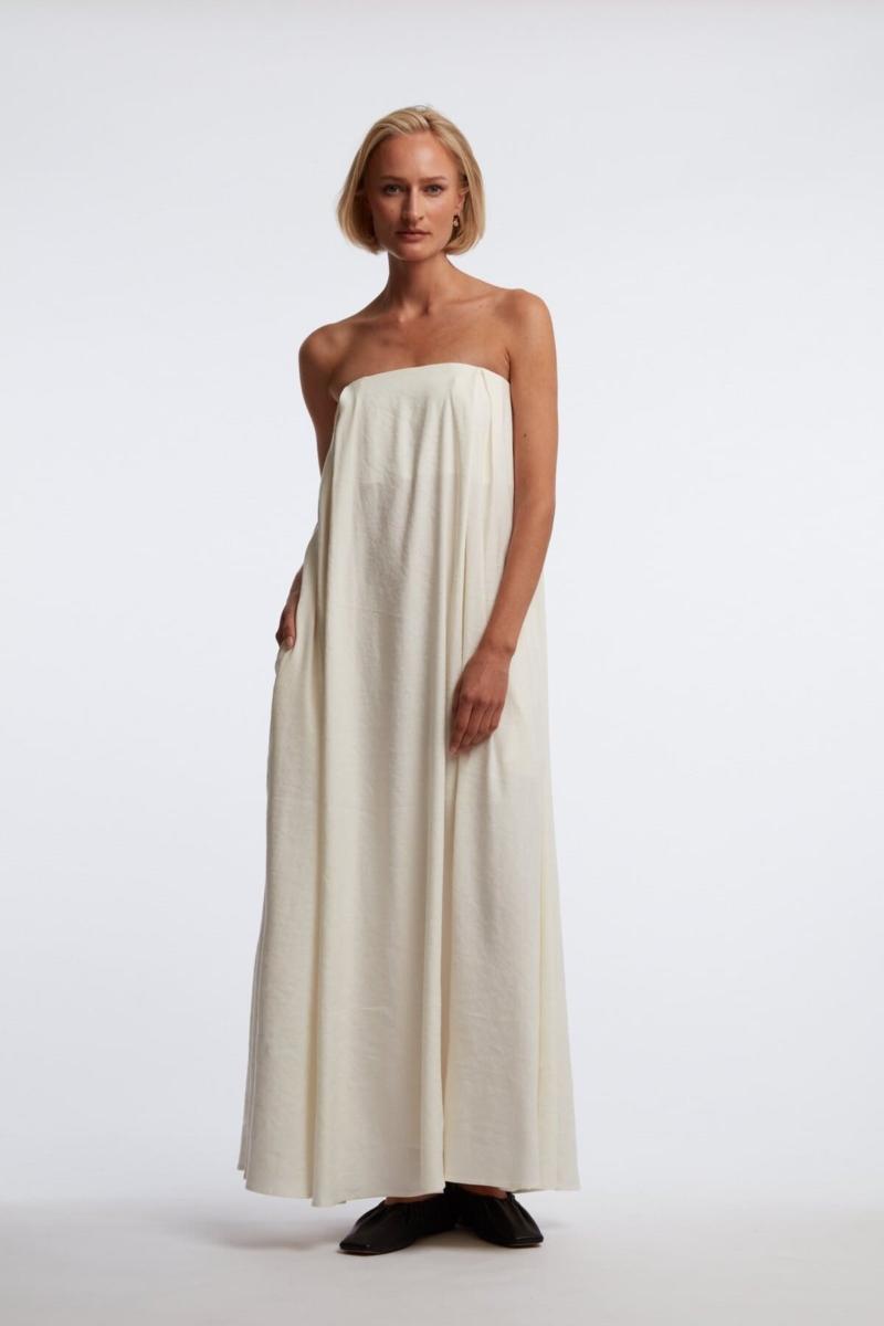 One & Other NUR BANDEAU DRESS OFFWHITE
