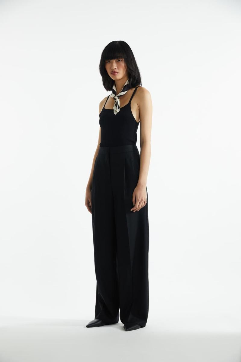 One & Other PRINTED SILK SCARF ECRU/BLACK