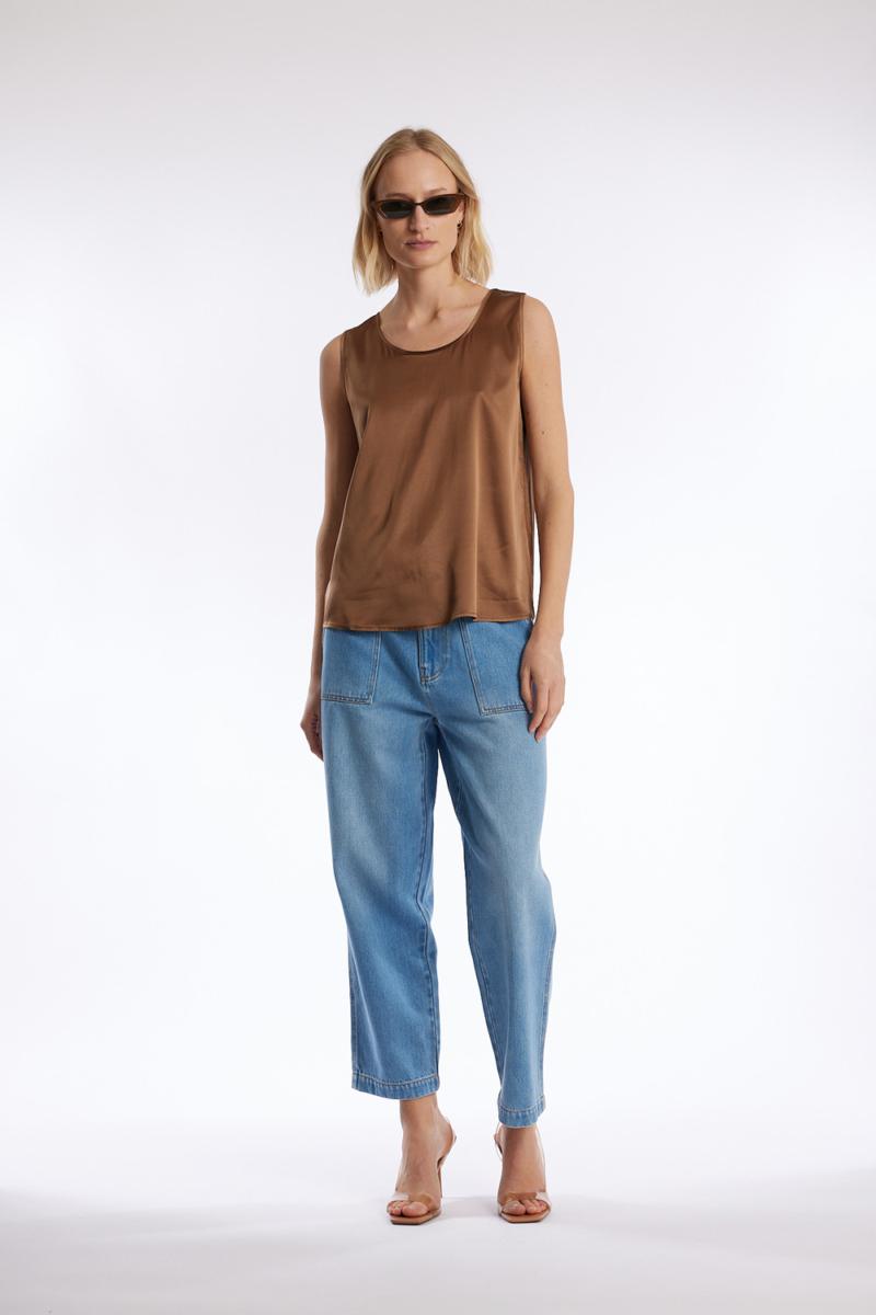 One & Other TATE JEANS MID BLUE DENIM