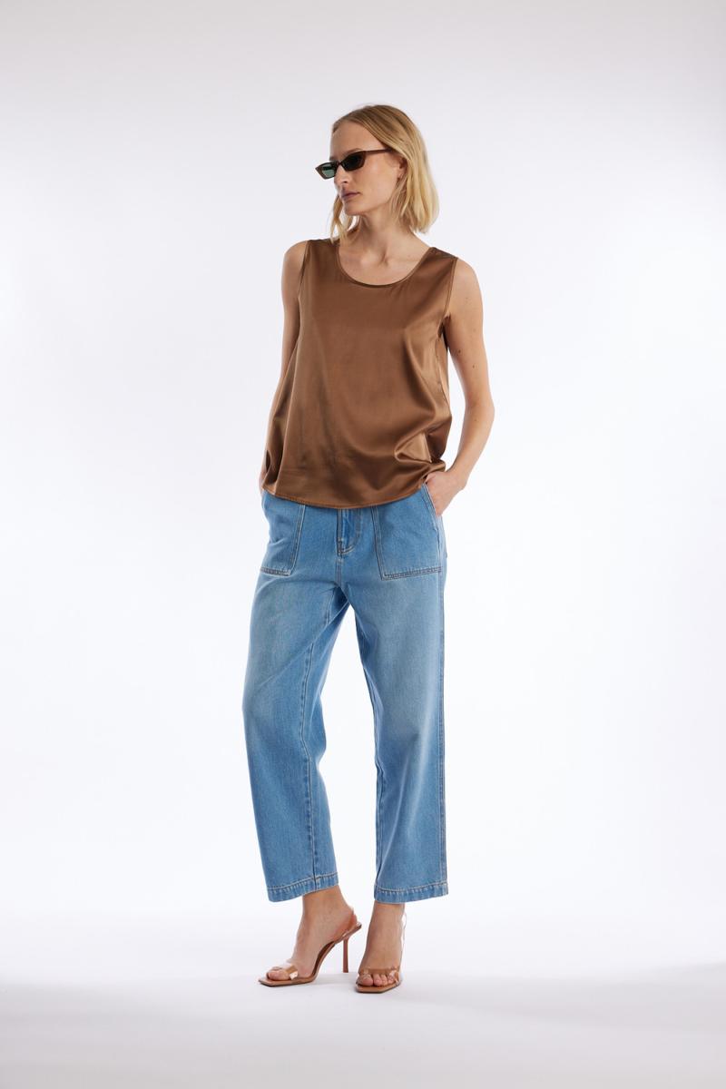 One & Other TATE JEANS MID BLUE DENIM