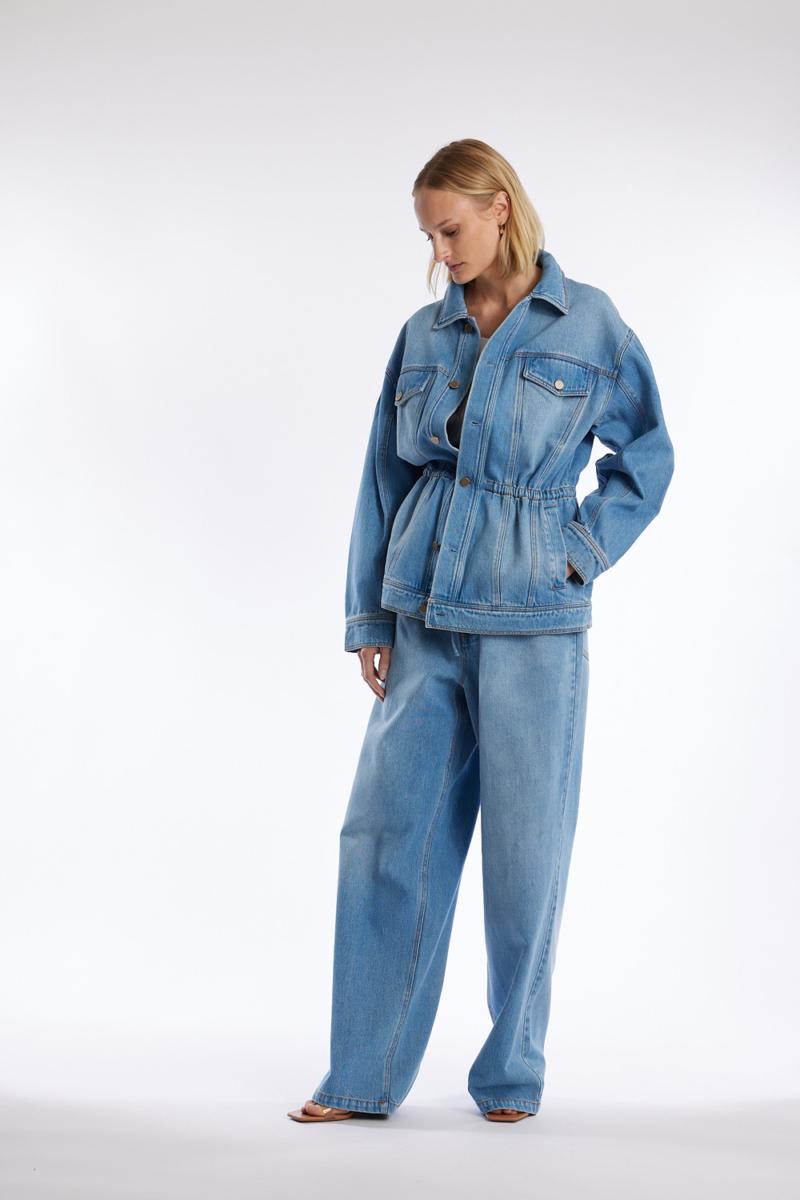 One & Other TYLA DENIM JACKET MID BLUE DENIM