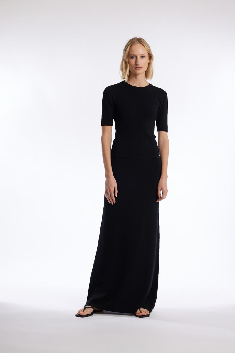 One & Other WEST KNITTED TOP BLACK