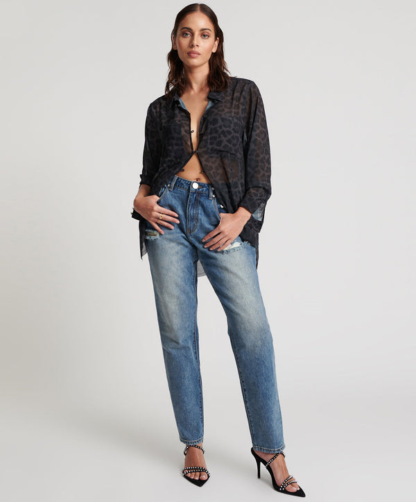 one teaspoon 1982S High Waist Balloon Denim Jeans - Blue Love