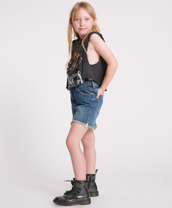 One Teaspoon 2020 High Waist Mini Denim Skirt - Dirty Indigo