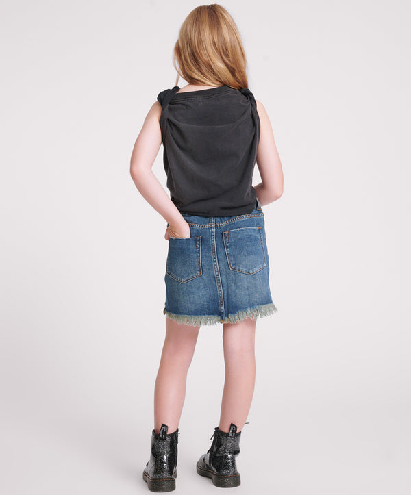 one teaspoon 2020 High Waist Mini Denim Skirt - Dirty Indigo