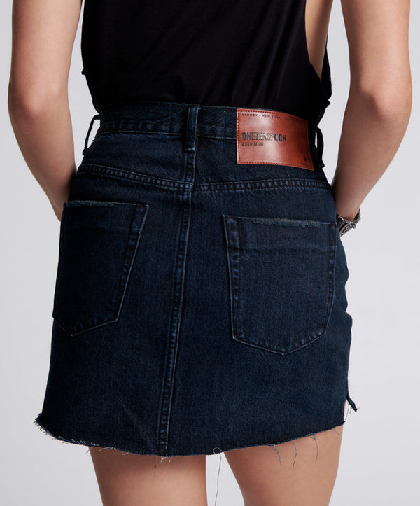 One Teaspoon 2020 High Waist Mini Denim Skirt - Fox Black