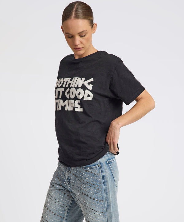 One Teaspoon 25th Anniversary Good Times Boyfriend Tee - Black