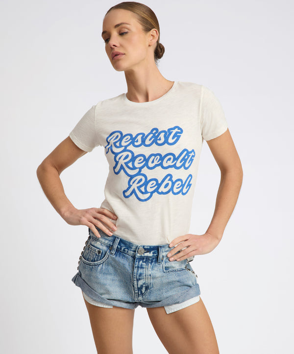 one teaspoon 25th Anniversary Resist Revolt Rebel Tee - White