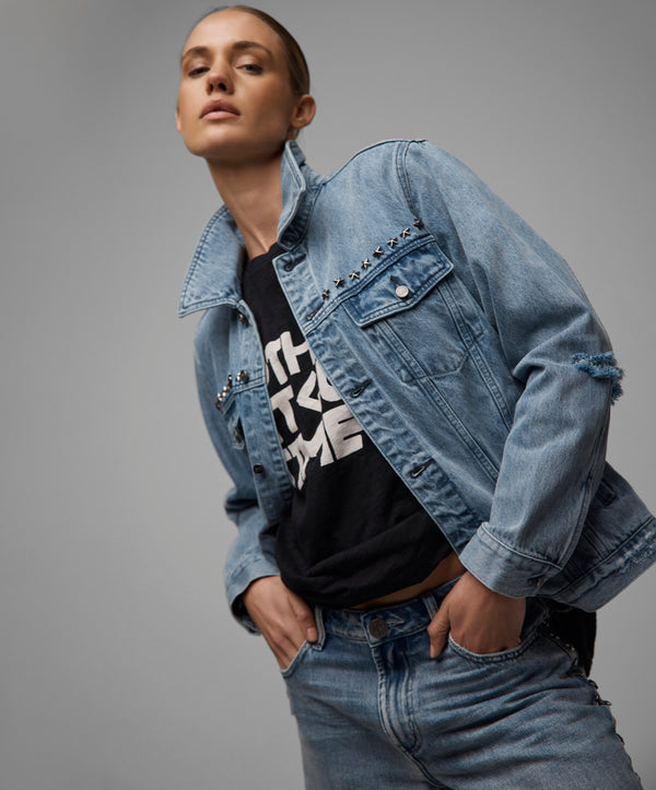 One Teaspoon 25th Anniversary Trucker Studded Denim Jacket - Salty Dog
