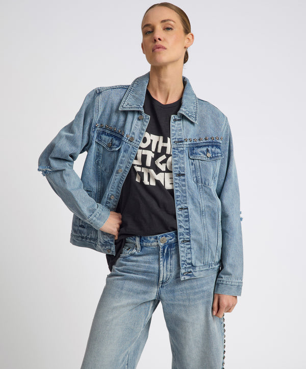 one teaspoon 25th Anniversary Trucker Studded Denim Jacket - Salty Dog