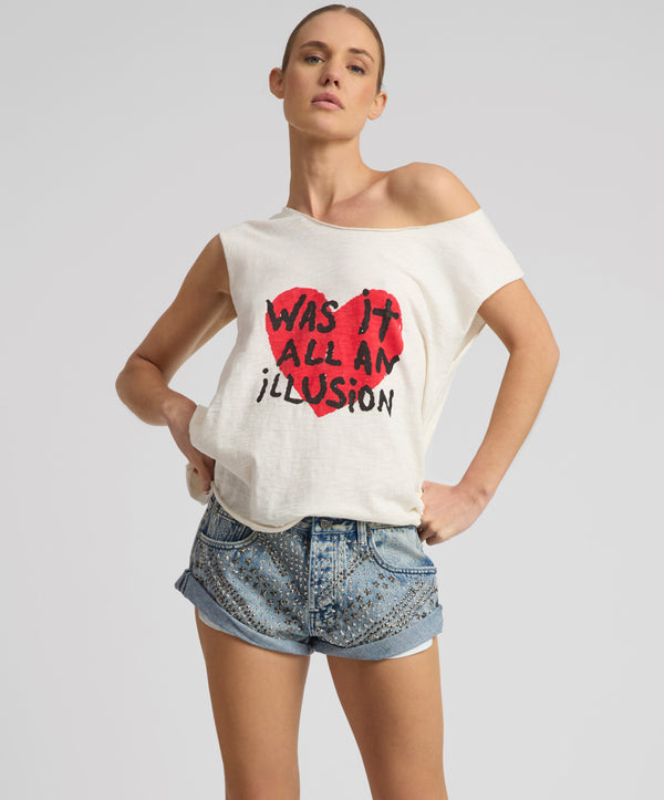 One Teaspoon 25th Anniversary Was It All An Illusion Tee - White