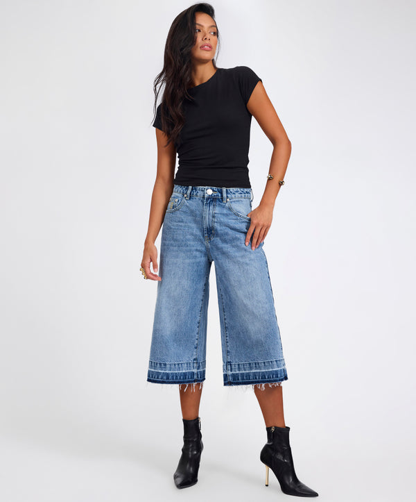 one teaspoon 720'S Mid Waist Long Length Shorts - Pretty Blue