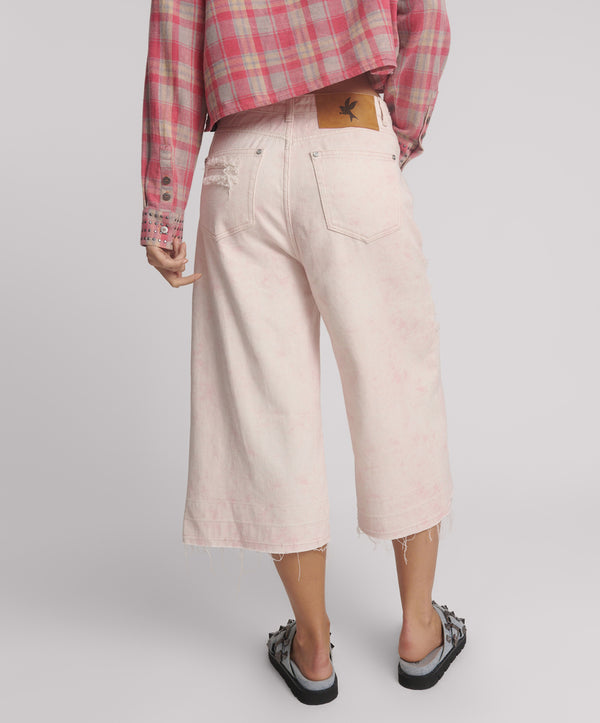 One Teaspoon 720'S Mid Waist Super Long Length Shorts - Young Love