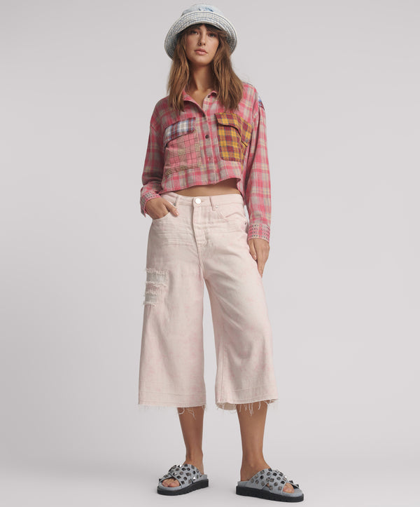 one teaspoon 720'S Mid Waist Super Long Length Shorts - Young Love