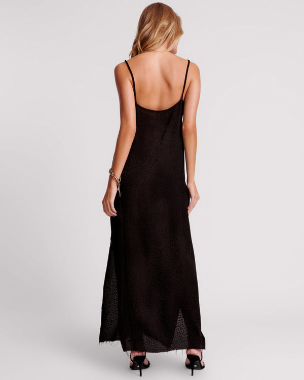 One Teaspoon Animal Jaquard Maxi Slip Maxi Dress - Black
