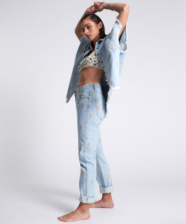 One Teaspoon Awesome Baggies High Waist Straight Leg Denim Jeans - Best Blue