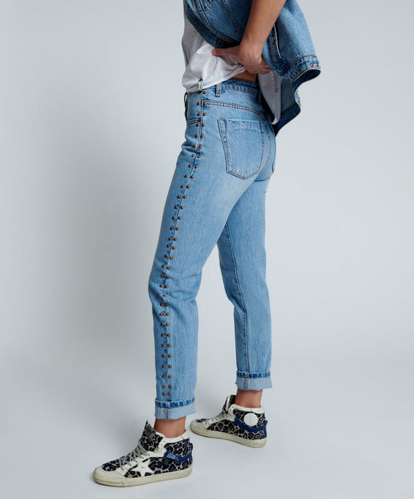 One Teaspoon Awesome Baggies High Waist Straight Leg Denim Jeans - Ocean