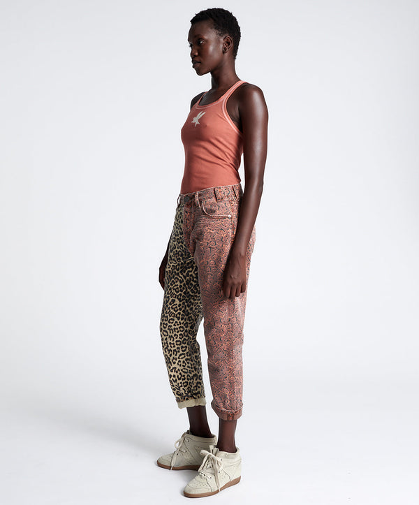 One Teaspoon Bandits Low Waist Boyfriend Denim Jeans - Animal Saga